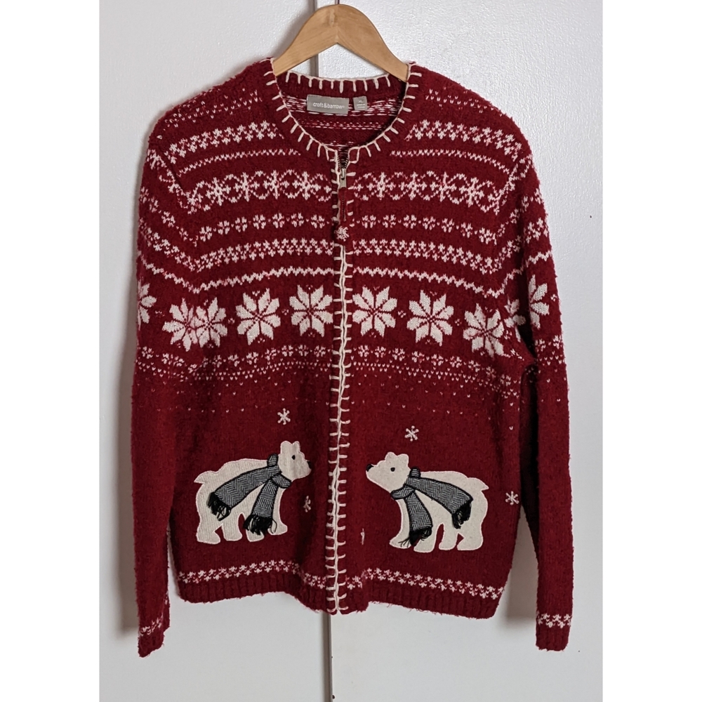 Agly Christmas Sweater | By Croft & Barrow | Silk Blend Polar Bear Red Sz XL